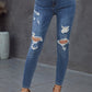 Hollow Out Vintage Skinny Ripped Jeans