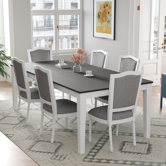 Rustic 7-Piece 78.1inch Extendable Dining Table Set with 18inch