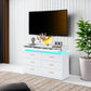 LED Dresser with 2 Pull-Out Tray, 6 Drawer Dresser, 47.2" Long Wide