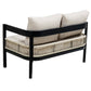 Multi-person Outdoor Iron Sofa Set with A table, Rattan Decoration,