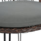Outdoor Leisure Set, 2 Rattan Single Chairs with A Glass Round Table,