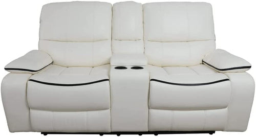 1 Piece Faux Leather Manual Reclining Sofa with Back Panel for Living