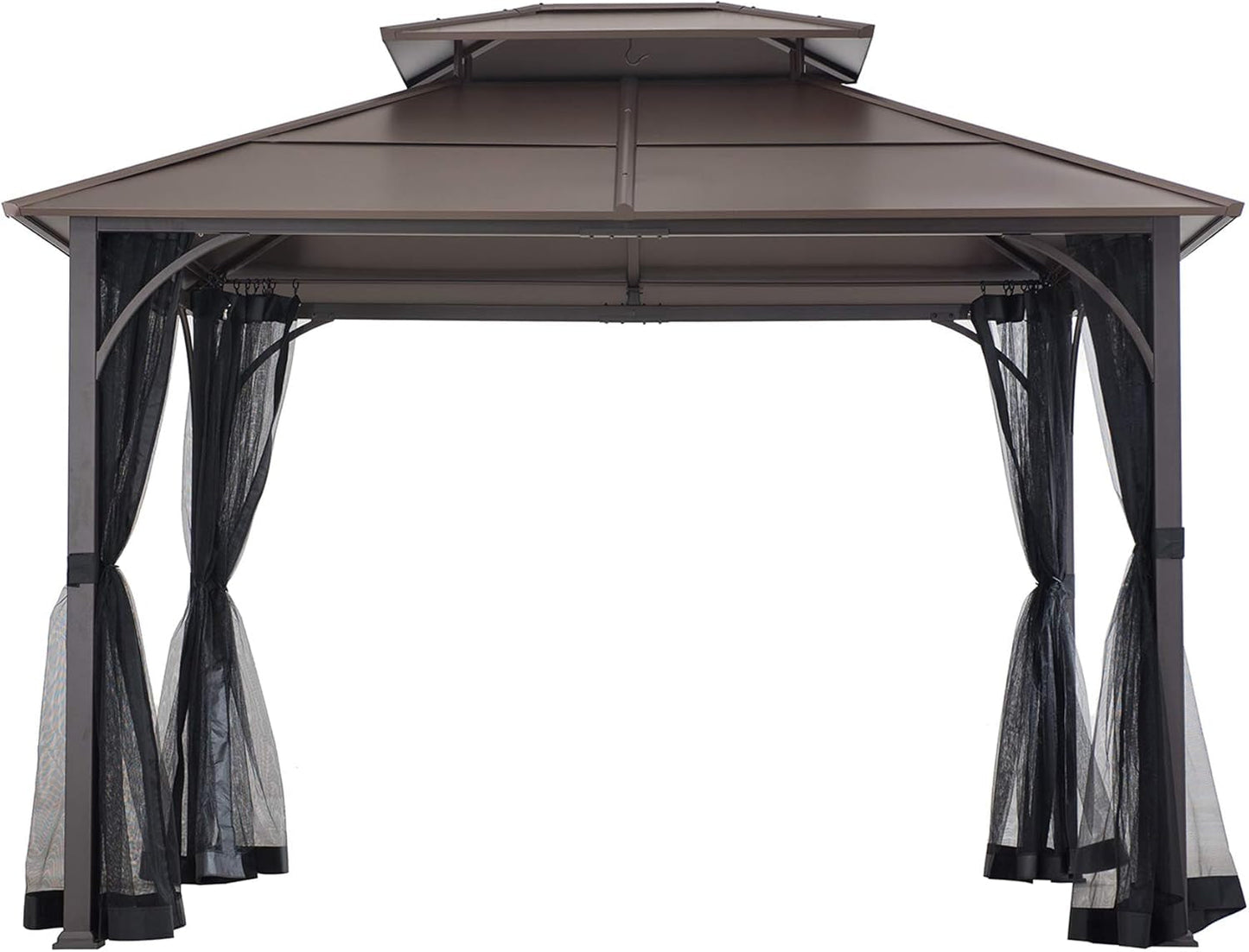 Hardtop Gazebo 10 X 12 Ft. Outdoor Gazebo, Heavy Duty Steel Frame