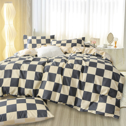 3Piece Checkered Duvet Cover Set for Bedroom