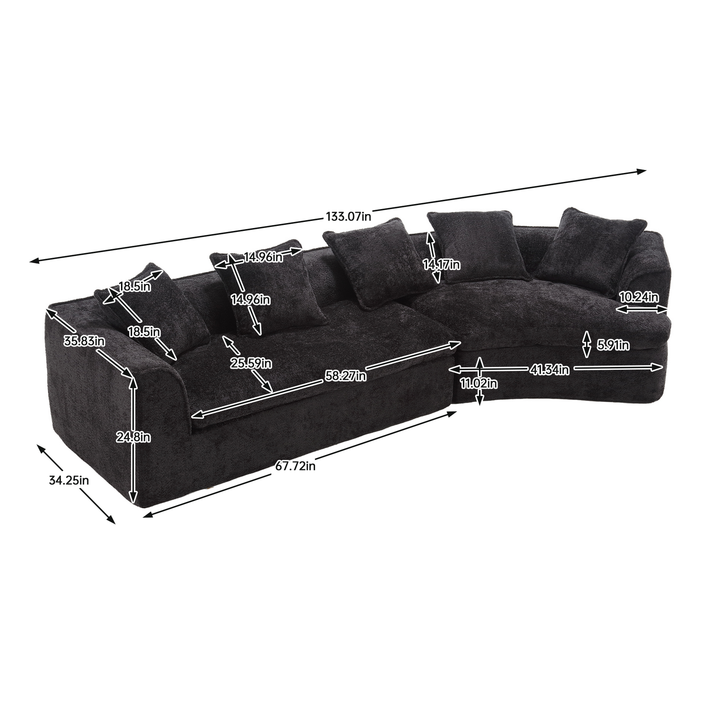 Boucle Sofa 3 Seater for Living Room Oversized Comfy Sofa unique