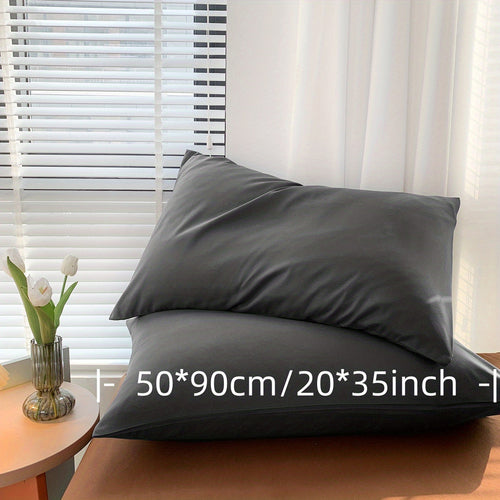 Set of 2 Brushed Solid Pillow Covers No Inserts