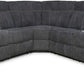 Modern Sectional Sofa Manual Recliner, Grey Fabric
