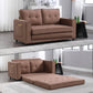 VIDEO Provided 3-in-1 Upholstered Futon Sofa Convertible Floor Sofa