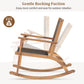 2 Pieces Patio Rocking Chair Set, Acacia Wood Outdoor Rockers with