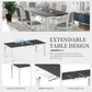 Rustic 7-Piece 78.1inch Extendable Dining Table Set with 18inch
