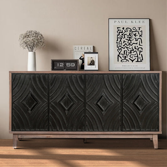 Mid Century Sideboard Buffet Cabinet with Solid Wood Legs 60' Kitchen