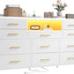 Dresser TV Stand with 11 Drawers for 60" TV Stand for Bedroom with LED