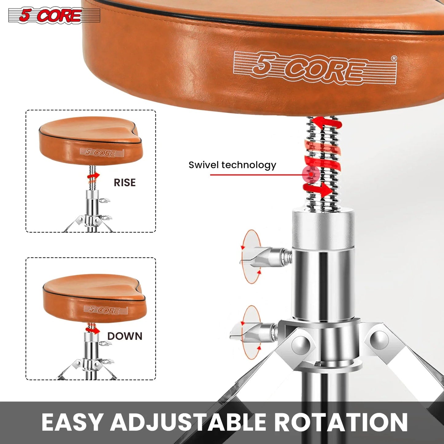 5Core Drum Throne Padded Guitar Stool Saddle Drummer Seat for Adults &
