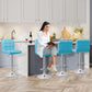 Set of 4 Adjustable Swivel Barstools, Modern PU Leather Kitchen