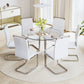 Modern Minimalist Style Round Transparent Tempered Glass Table,