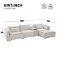 124'' Modular Sectional Sofa with Storage Console and Movable