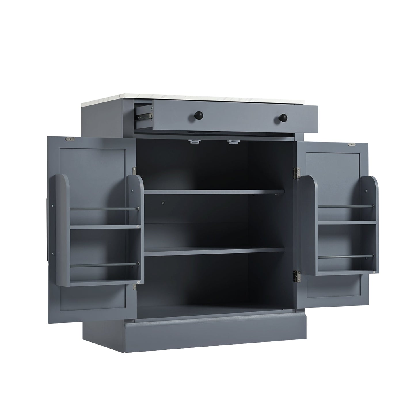 Modern Freestanding Kitchen Pantry,Buffet Food Storage, Coffee Bar
