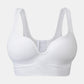 Back Button Up Bra With Wide White Straps