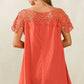 BiBi Crochet Lace Yoke Detailed Wrinkled Dress