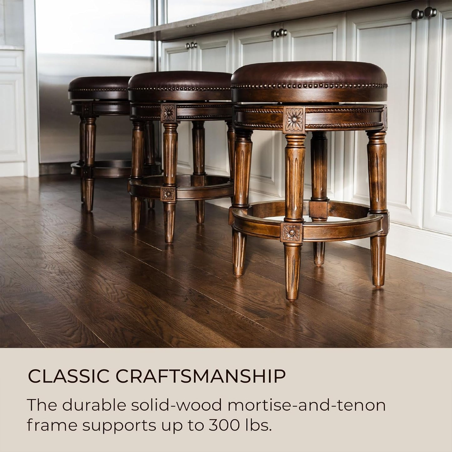 Pullman 31 Inch Tall Bar Height Upholstered Backless Barstool in Dark