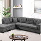 Left Fabric Sofa With Ottoman