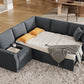 Oversized L-Shaped Sleeper Sectional Sofa with Storage