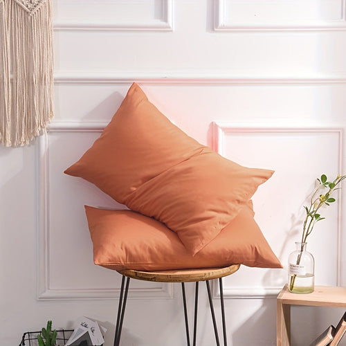 Set of 2 Brushed Solid Pillow Covers No Inserts