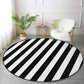 Black and White Decorative Round Carpet, Living Room Round Rug, Non