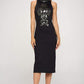 Women's Sleeveless Bodycon Dress with Embellished Front Detail