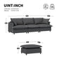 Chenille Sectional Sofa with Ottoman,L Shaped Cloud Couch Set with