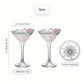 Engraved Martini Glass Set - Insulated Crystal Cocktail Glasses,