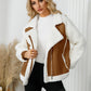 Pocketed Sherpa Zip Up Long Sleeve Jacket