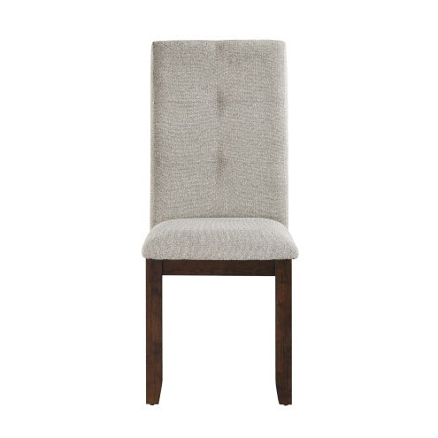 Chenille Upholstered Chairs Set Of 2 Dark Cherry Finish Wood Frame