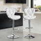 Bar Stools Set of 2, Island Chairs Shell Back, PU Leather Adjustable