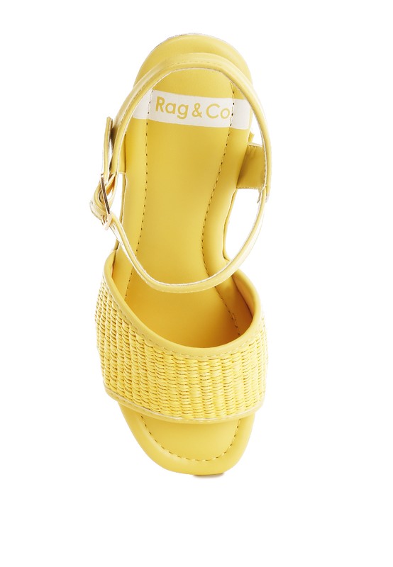 Mazaro Raffia Chunky Sandals