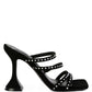 Face Me Studded Spool Heel Multi Strap Sandals