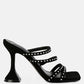 Face Me Studded Spool Heel Multi Strap Sandals