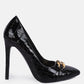 Fanfare Croc Stiletto Pump Heels