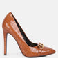 Fanfare Croc Stiletto Pump Heels