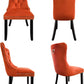 Solid Wood Dining Chairs with Nailhead Back (Set of 2, Orange)