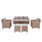 6-Piece Outdoor Rattan Wicker Set Patio Garden Backyard Sofa, Chair,