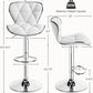 Bar Stools Set of 2, Island Chairs Shell Back, PU Leather Adjustable