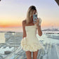 Fashion One-shoulder One-shoulder Dress Sexy Slim Ruffled Flower-bud