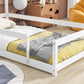 Twin Size Wood Bed With House-shaped Headboard Floor Bed With