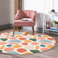 Abstract Round Rug, Decorative Living Room Carpet, Non Slip Circle