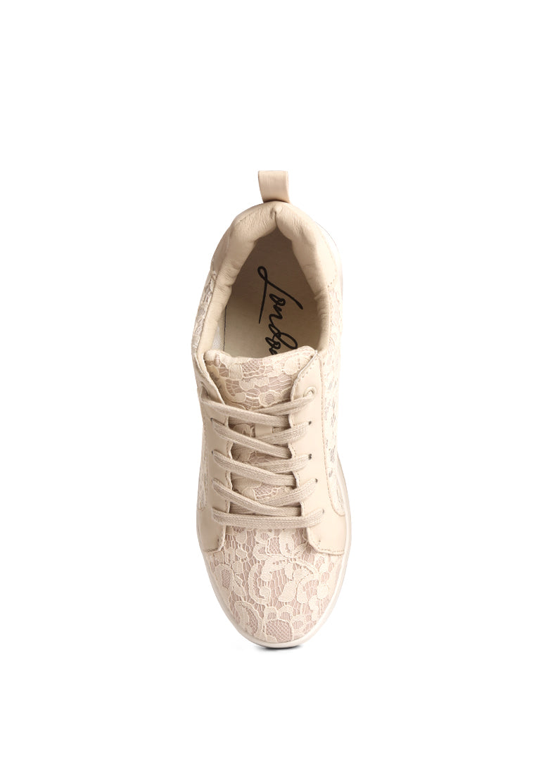 Flakes Lace Detail Low Platform Sneakers