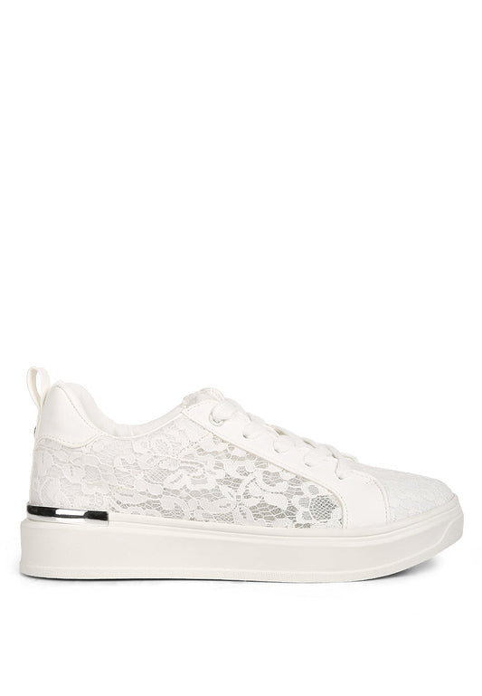 Flakes Lace Detail Low Platform Sneakers