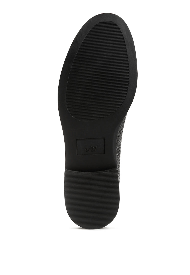 Foxford Tassle Detail Raffia Loafers