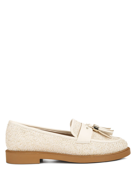 Foxford Tassle Detail Raffia Loafers