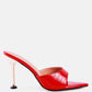 French Cut Croc Texture Patent Faux Leather Sandals